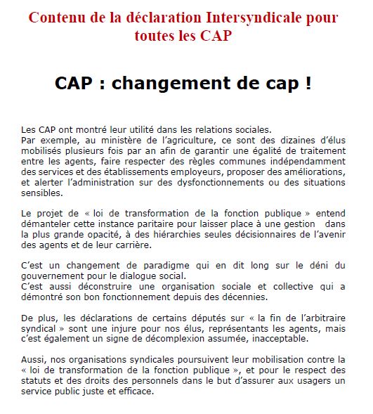 déclaration unitaire CAP