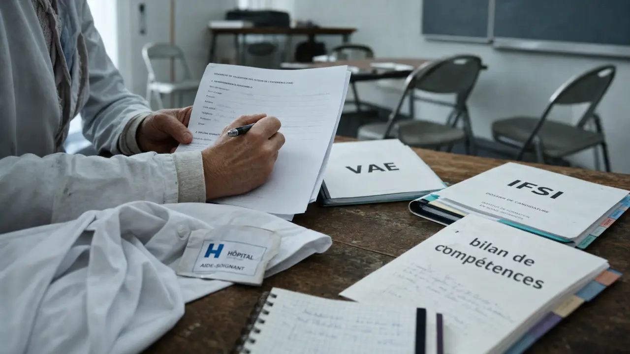 Reconversion aide soignant : dossier VAE IFSI et bilan de compétences