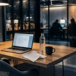 Espace coworking Lille : table, laptop et bureau pour travailler
