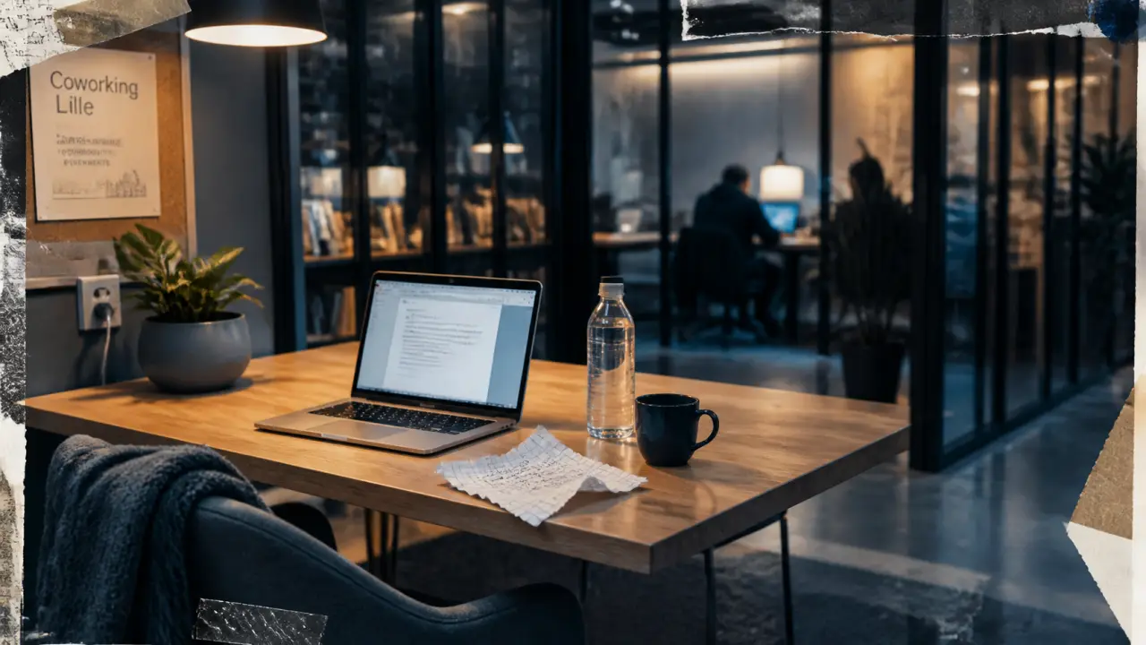 Espace coworking Lille : table, laptop et bureau pour travailler