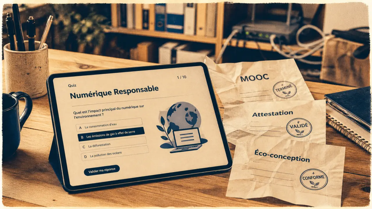Formation numérique responsable : MOOC, attestation et éco-conception en atelier