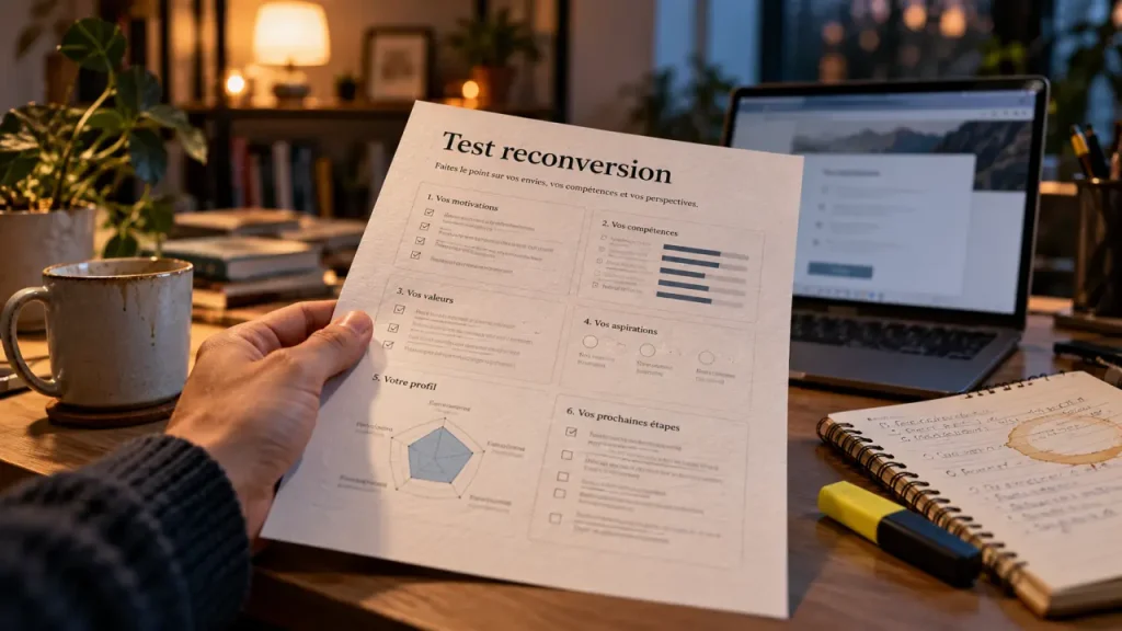 Test de reconversion professionnelle : des pistes de métiers, pas un verdict