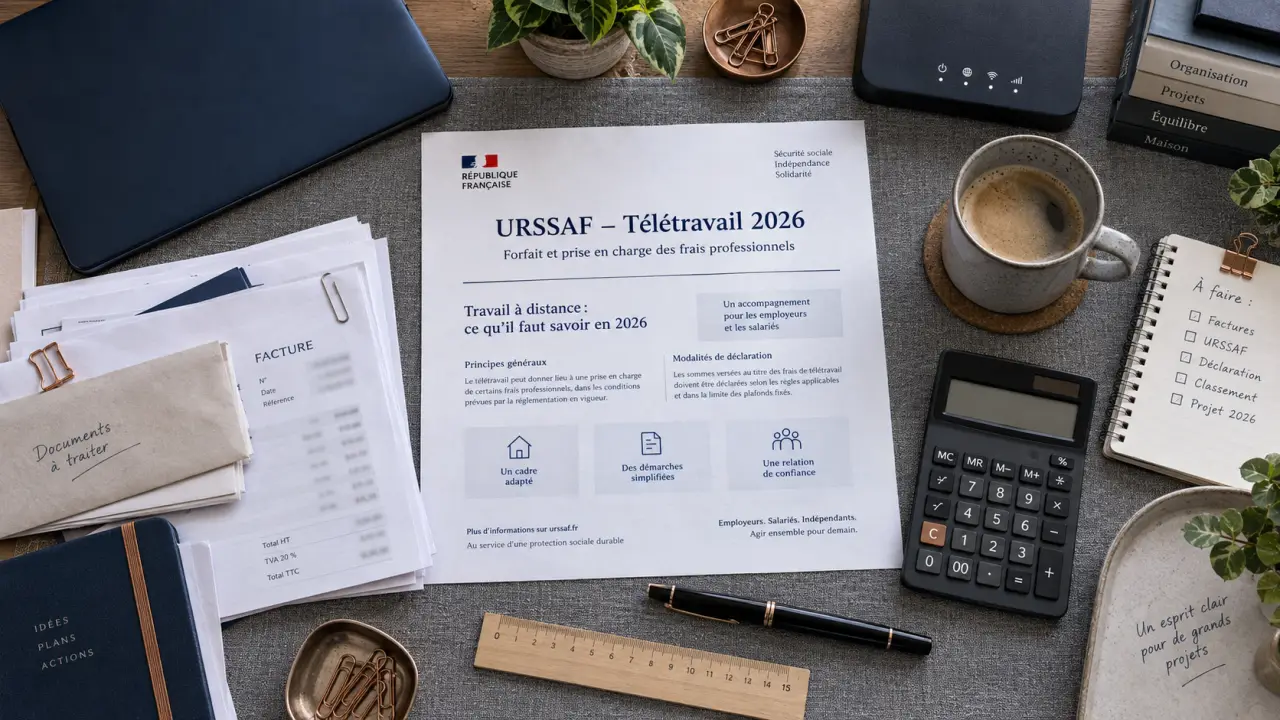 URSSAF télétravail 2026 : 2,70 € ou 3,30 € par jour